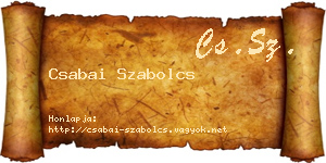 Csabai Szabolcs névjegykártya
