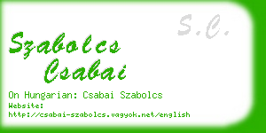 szabolcs csabai business card